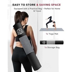 Extra Large Non Slip Yoga Mat Thick Durable PVC Exercise Mat W/ Carry Bag New