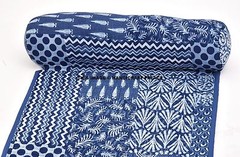 Indian Yoga Mat Cotton Original Hand Block Print Style Yoga Mat Quilted Bohemian