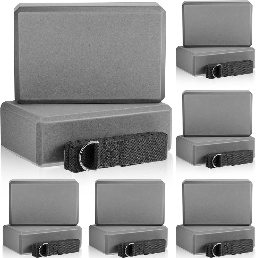 18 Pcs Yoga Blocks and Strap Set Include 12 EVA Foam Yoga Blocks Bulk