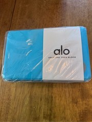 Alo Uplifting Yoga Block in Bright Aqua/Silver