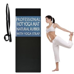 Hot Yoga Mat Non Slip-Professional Grade Natural Rubber Yoga 72 Inch Black