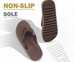 Mens Arch Support Flip Flops Yoga Mat Comfortable Thick Cushion 10 Brown