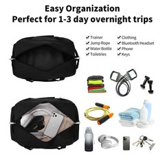 Apenze Small Gym Bag 18 inch Carry On Duffel Bag for Weekender Travel – Black