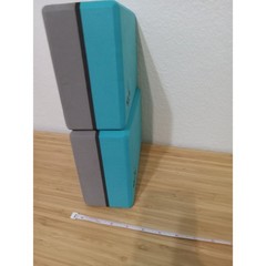 Heathyoga Set of 2 Yoga Blocks Teal Grey High Density EVA Foam Fitness Support