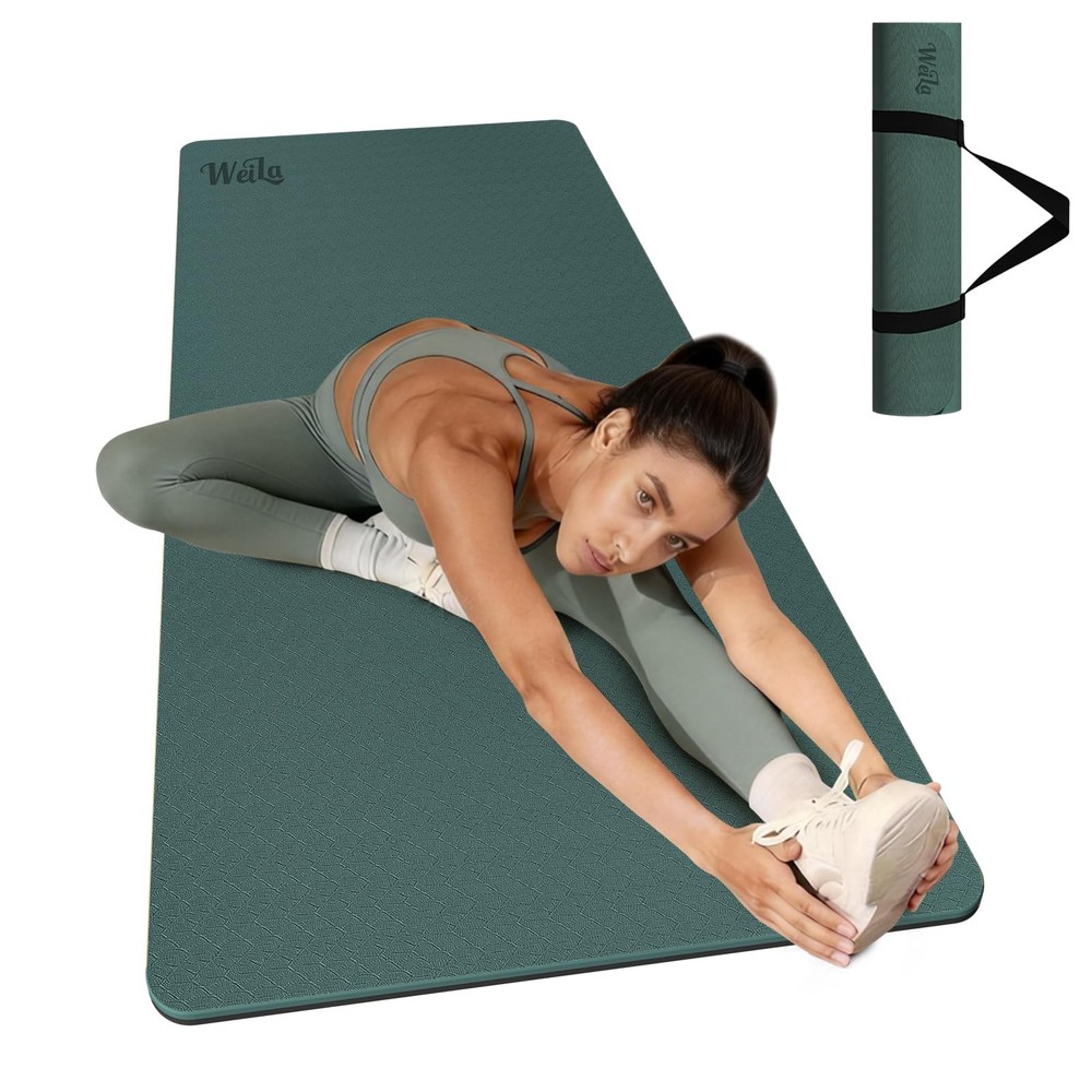 Extra Thick 10mm Yoga Mat – Non-Slip TPE Fitness Mat for Yoga, Pilates & Work…