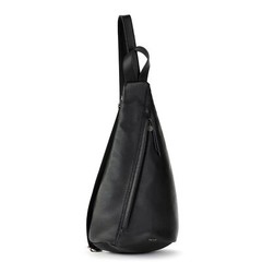 The Sak Geo Sling Backpack in Leather, Convertible Design, Black Medium