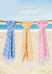 2 Packs Checkered Plaid Yoga Blanket Turkish Towel Extra Large Meditation Sup…