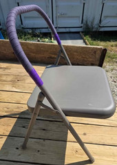 Pune Folding Metal Yoga Chair with Fabric-Wrapped Top Bar Support