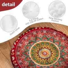 Mandala Meditation Cushion, 22×22 inch round 08.mandala Meditation Cushion-2