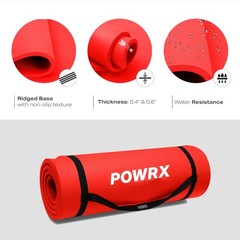 POWRX Yoga Mat Thick | Exercise Mat 1/2″ – 3 Widhts with Carrying Strap and B…