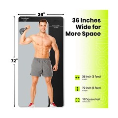 Extra Wide Yoga Mat for Men Women (72″L x 36″W) Non Slip Fitness & … Fast Ship