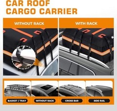 Car Rooftop Cargo Carrier Bag, Waterproof Car Roof Luggage 15 Cubic Feet