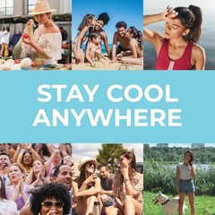 SHAKEitCOOL Large Cooling Shawl – Instant Heat Relief for Shawl, Retro Wave