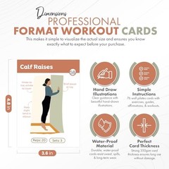 Wall Pilates Workout Cards for Women, 76 Large Hand Drawn Exercise Deck with