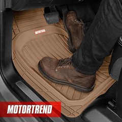 FlexToughXL All-Weather Rubber Floor Mats Full Set Waterproof Beige Car Truck