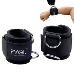 Adjustable Wrist Cuffs for Cable Machines – 7mm Neoprene Padded Straps with D…