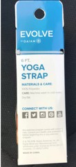 Evolve Yoga Strap Black 6 Feet Machine Washable 100% Polyester Durable D-Ring