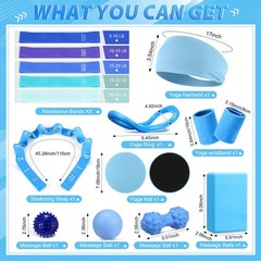 Halloscume 24 Pcs Home Pilates Essentials Kit For Women Pilates Equipment Ring