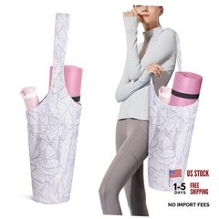 Yoga Mat Bag for Women with Large Size Pocket and Zipper White-Polyester
