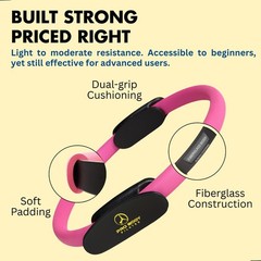 Pilates Ring Set – 14″ Magic Circle, 9″ Exercise Ball, 5 Resistance Bands & Pump