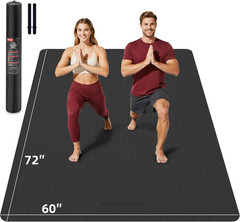 Extra Large Yoga Mat – 72″X48″ or 78″X57″, 1/4″–1/2″ Thick Mat for Women & Men,