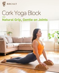 Cork Yoga Blocks, Half Moon Foot and Calf Stretching Tool | high-density cork…
