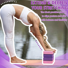 8 Pack Yoga Blocks 9 X 6 X 2.8 Inch EVA Foam Pilates Blocks Pilates Stretching a