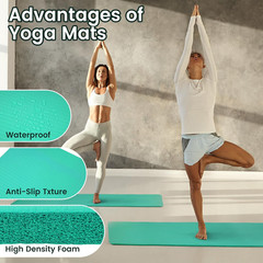 Fitvids Yoga Mat, 1/2-Inch Extra Thick High Density Exercise Mat, Anti-Tear Exer