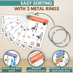 Chair Yoga Seniors over 60 70 Exercise Cards Videos Workout Plan Includes Weight