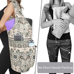Yoga Mat Bag – Large Opening Long Tote Yoga Mat Carrier Holder Bag with Water…