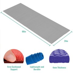 12-Pack Non-Slip Yoga Mats 68″x24″ – 4mm Thick Exercise Mat with Carry Strap for