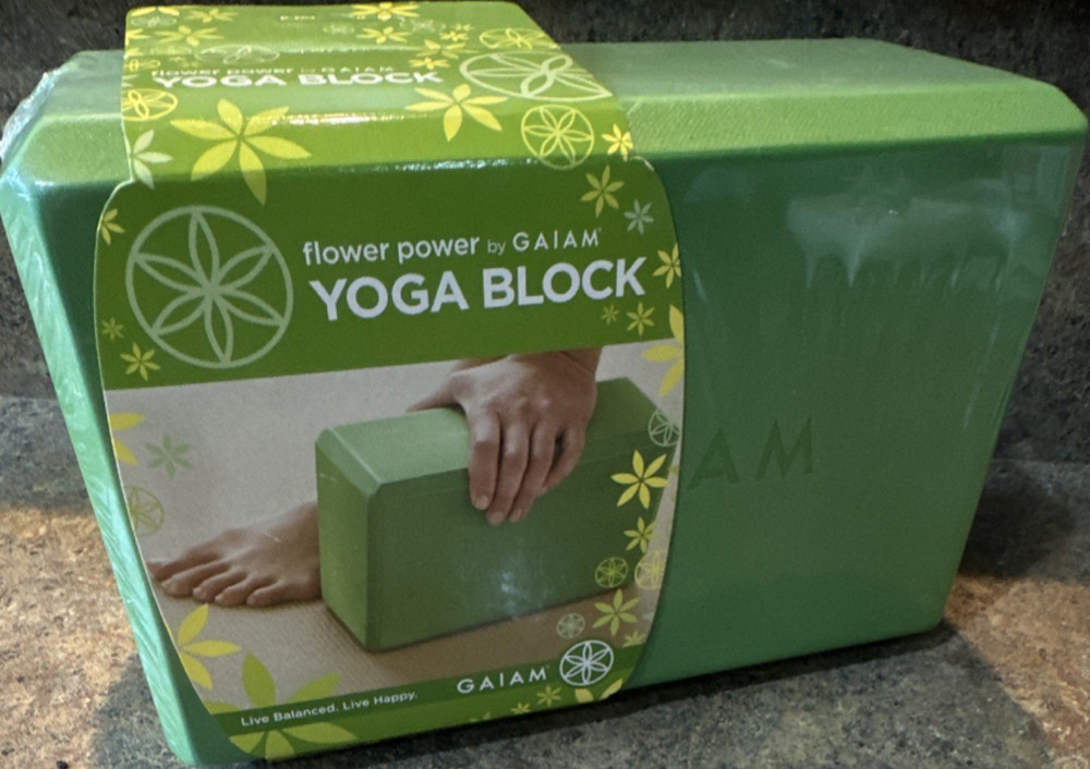 Gaiam Flower Power Yoga Block Foam Green 9″ x 6″ x 4″ Lightweight Non-Slip