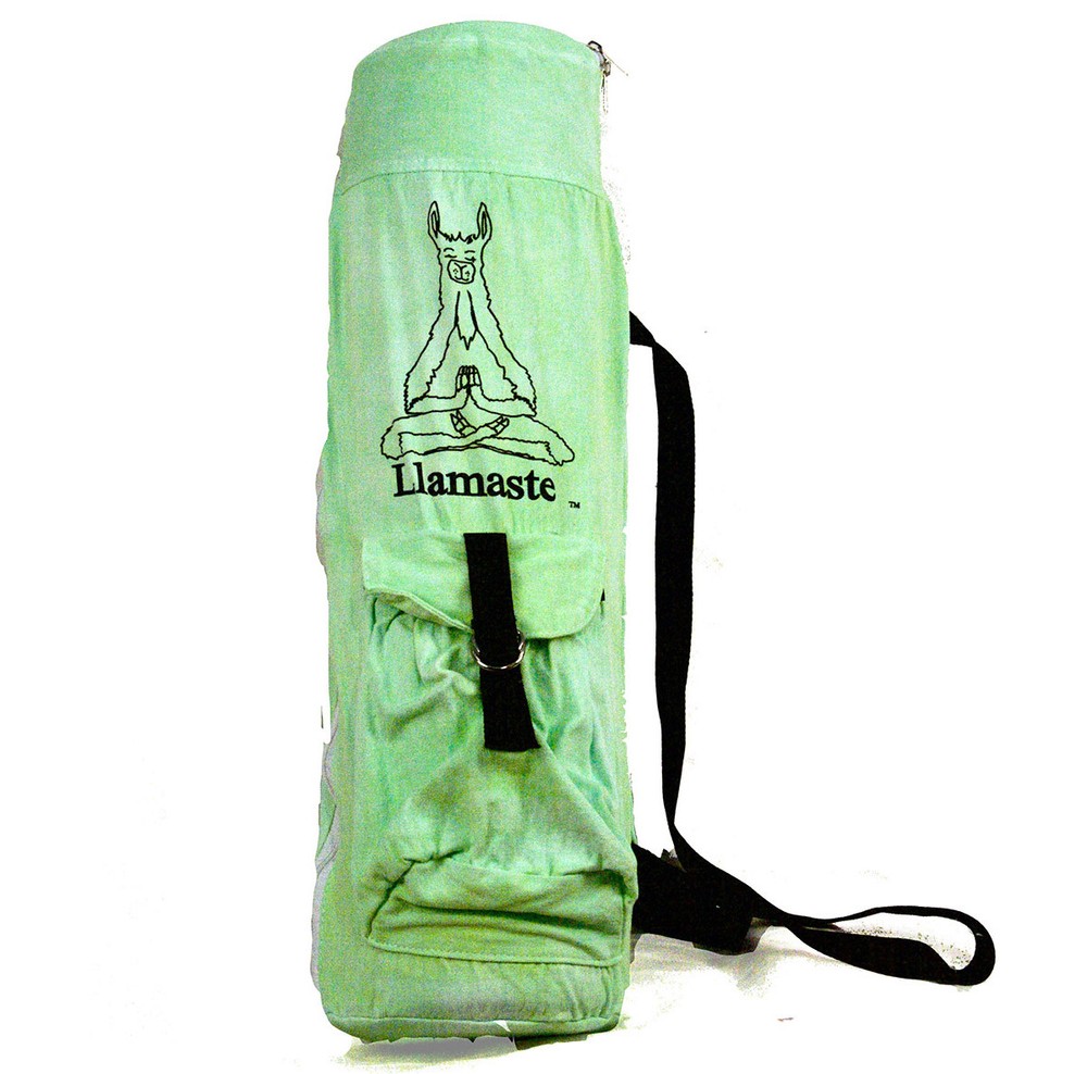 Llamaste Logo All Natural Canvas Signature Yoga Mat Bag Chakra series – Green
