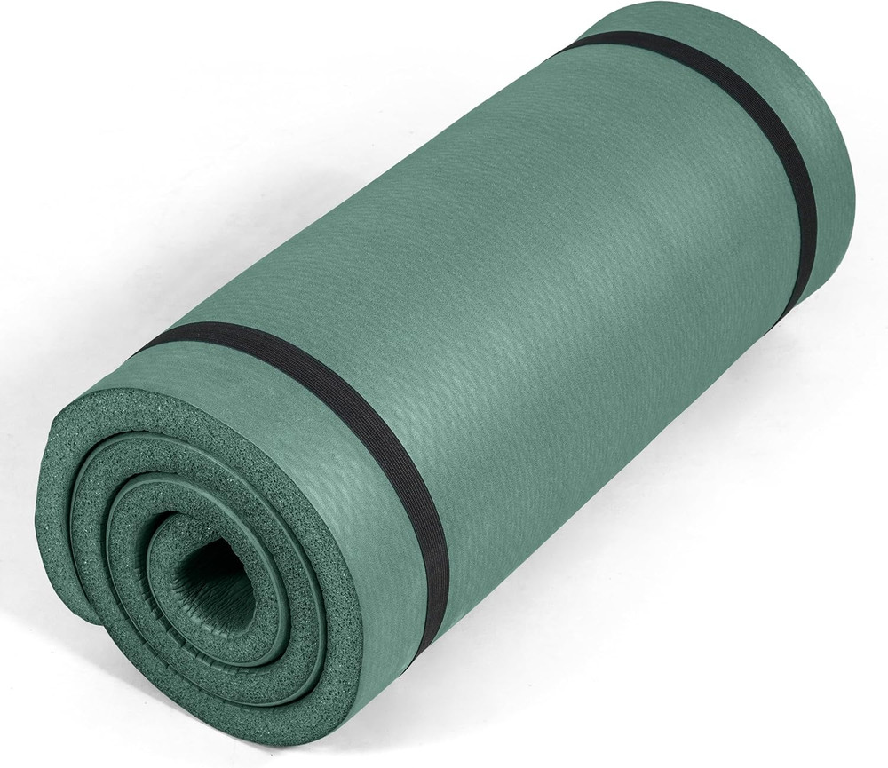 Tone Fitness 1-Inch Thick Yoga Mat | High-Density, Non-Slip Exercise Mat with Ca