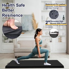 3’x6’x2 Thick Folding Gymnastics Exercise Mat Aerobics Stretching Yoga Mats