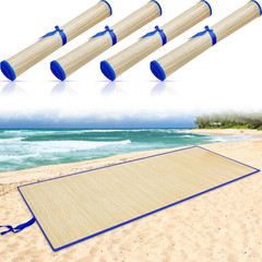 4 Packs Straw Beach Mat Waterproof Non Slip Straw Mat Foldable Lightweight Picni