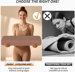 Extra Thick Foldable Yoga Mat | Non-Slip TPE | 75×26″ | Portable & Easy Storage