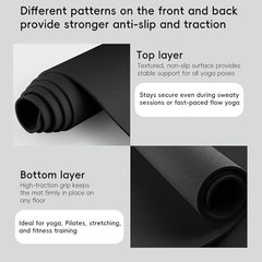 Extra Wide Yoga Mat 72″ x 32″, 6mm Non Slip TPE Exercise Mat with black