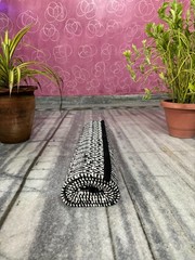 Brown Black Tribal Yoga Mat Handwoven Cotton Non Slip Exercise Meditation Mat