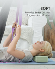 Trideer Yoga Blocks 2 Pack, Soft Non-Slip Foam Blocks with Beveled Edges for Ali