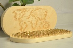 Sadhu Board “World Map” Yellow Galvanized Nails 10 mm/0.4 inch