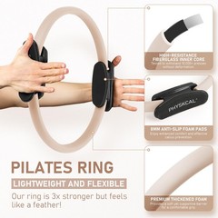 Pilates Set, 15Inch Pilates Rings with 1x Pilates Core Ball, 3X Resistance Sch…