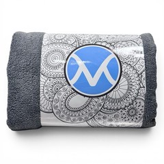 Youphoria Yoga Towel 24×72 Gray Microfiber Non Slip Hot Yoga Mat Towel Green NWT