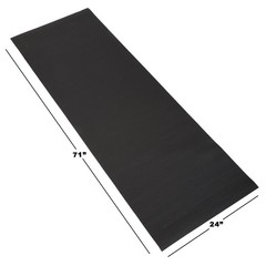 Wakeman Black Yoga Mat Non Slip Exercise Mat 71×24 Fitness Carry Strap