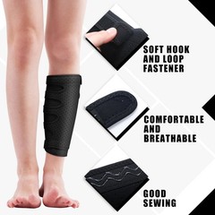Hoolerry 2 Pcs Lymphedema Compression Wraps Calf Adjustable Brace 5 Strap Leg…