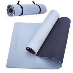 Yoga Mat Non Slip, Anti-Tear 1/4 Thick TPE Yoga Mats for Women and Men, Gray