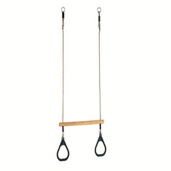 Swing Sets for Backyard, Wooden Trapeze Swing Bar Rings-Outdoor Play Equipment