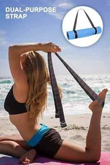 Yoga Mat with Carrying Strap – TPE Exercise Workout Mat (72’’X 24’’X1/4’’) BLUE
