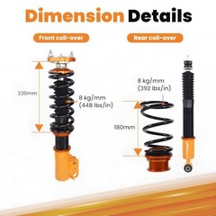 Coilovers for Ford Mustang GT/Base SN95 1994-2004, Height Mustang 1994-2004