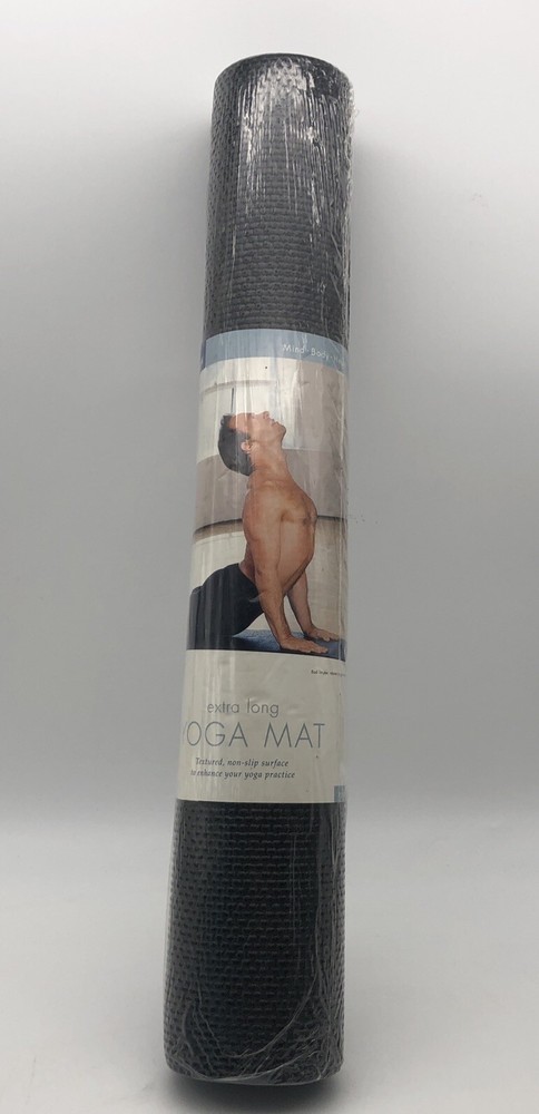 Yoga Mat Extra Long Black 72”x 24” x 1/8” Cushion Comfort FACTORY SEALED NEW